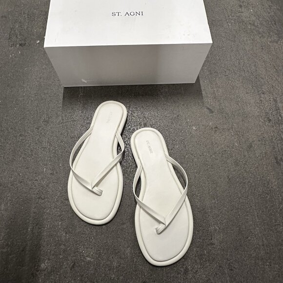 St. Agni Flip Flop Sandals Tofu Ivory - Picture 1 of 8